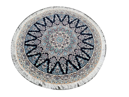 ROUND BLUE RUG