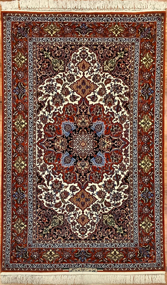 SUPER FINE OLD ISFAHAN ON SILK