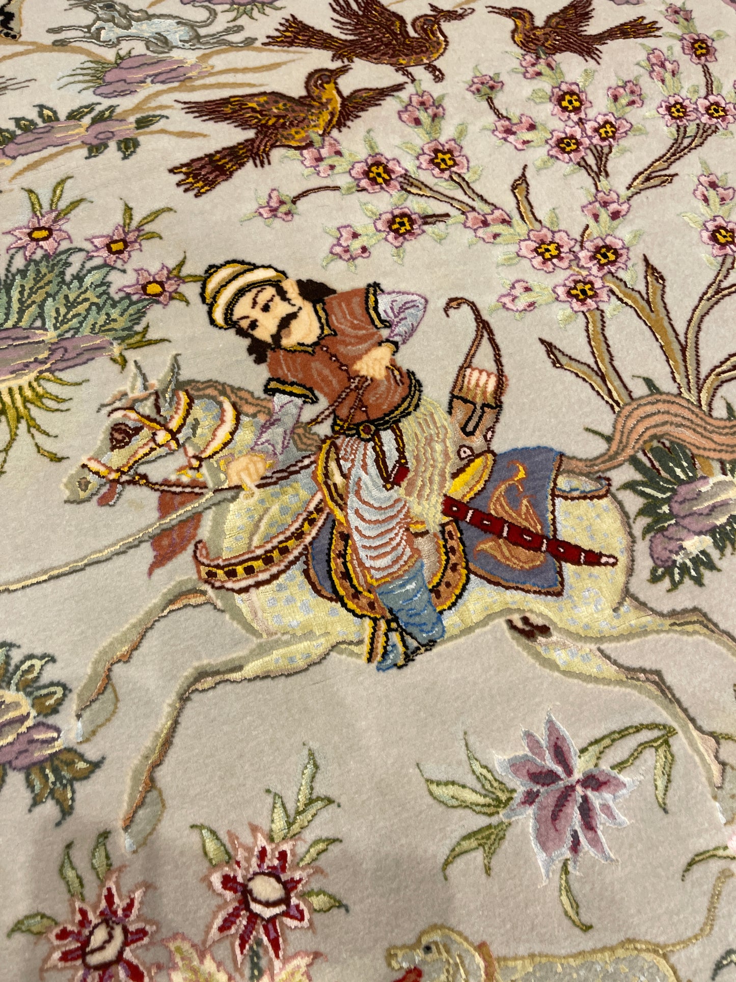 HUNTING TABLEAU ON SILK