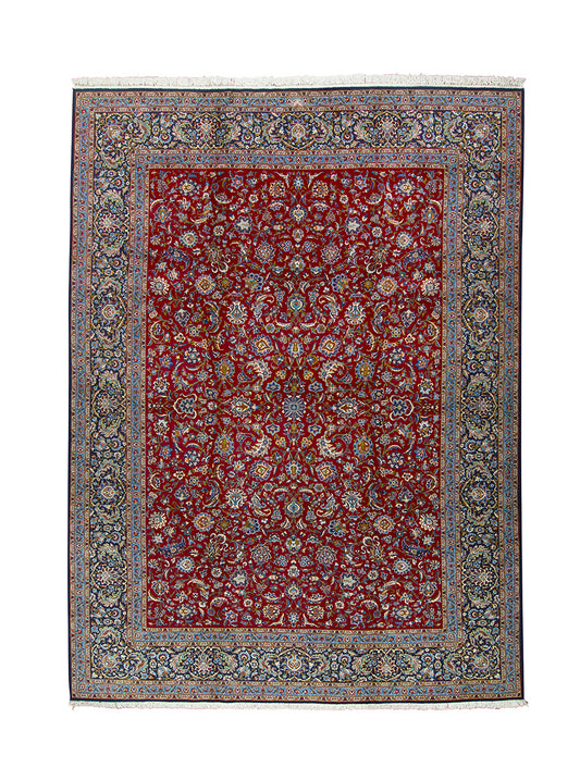 ANTIQUE FLOWER CARPET (SIGNED)